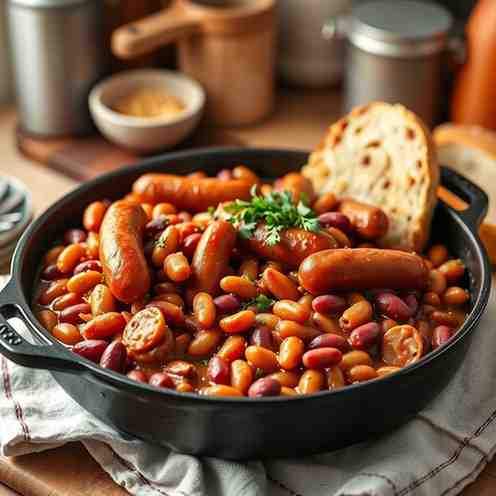 Sausage & Bean Skillet - Easy Weeknight Meal (Great with Red Beans)